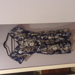 100% Baumwolle New Without Tags Lands' End Blue and White Floral Dress